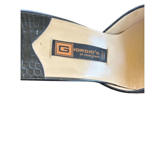 Giorgios Of Palm Beach Black Genuine Alligator Kitten Heel Mules Women's Size 6 - Picture 6 of 8